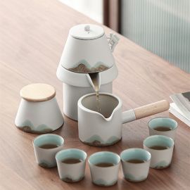 Sandalwood Sandalwood 2 teacups WEIZHIJIAN Portable Travel Kungfu Tea Set Chinese Style Porcelain teapot Incense Burner 