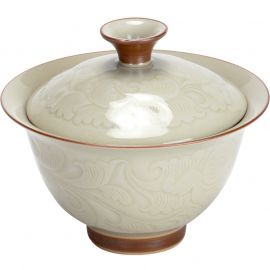 Relief Carved Ceramic Gaiwan