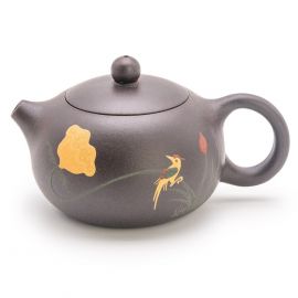hand painted clay tea pot