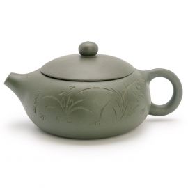 green clay teapot