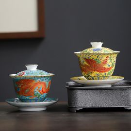FaLangCai Loong/Phoenix Gaiwan Teacup