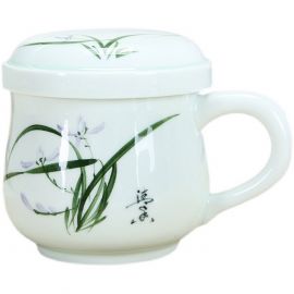 Ceramic Teacup with Infuser and Lid