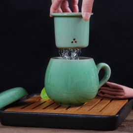 Porcelain Tea Mug with Infuser and Lid – Prime Tea